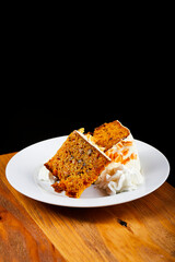 postre, tarta, zanahoria, chocolate, nata, carrot, sirope