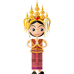 Women dressed in Thai national costumes, performance and tribal costumes.