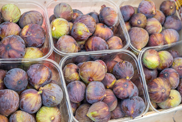 Fresh sweet fruit figs on food market