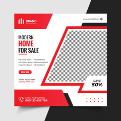 Real estate house property social media post or home web banner template