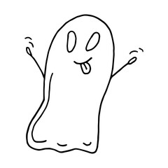 Obraz premium ghost in doodle style