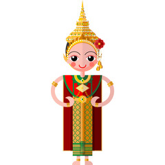 Khon Thailand Ramayana  in flat design