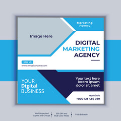 Professional business social media post square banner design. Modern layout vector template. Digital marketing agency banner design. 