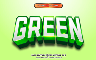 Green shiny luxury 3d editable text effect template design headline text element