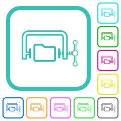 Folder compression outline vivid colored flat icons