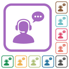 Talking operator active solid simple icons