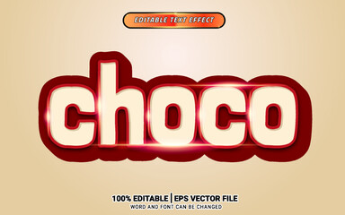 Choco 3d shiny text effect editable template design