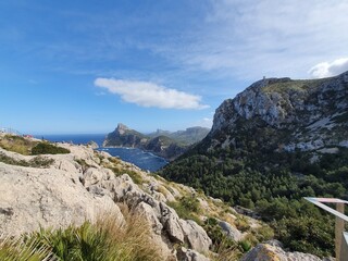 Fototapeta na wymiar Overwhelming nature of mountains and sea at Cap Formentor, Mallorca, Balearic Islands, Spain