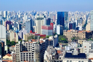 View from above, from the center of Sao Paulo, Brazil