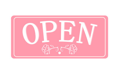 open signboard pastel pink