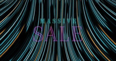 Animation of massive sale text over spots - Powered by Adobe