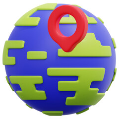 globe 3d render icon illustration