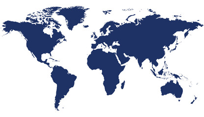 Fototapeta na wymiar World Map on Transparent Background