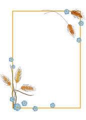 Obraz premium Watercolor frame with autumn leaves. Without background. 