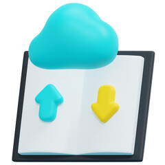 cloud 3d render icon illustration