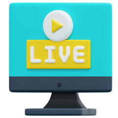 streaming 3d render icon illustration