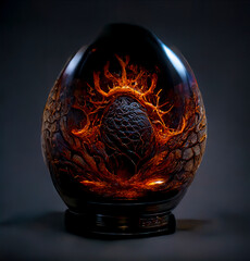Glowing Dragon Egg with Broken Surface