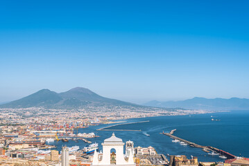 Obraz premium Aerial view of Naples harbour