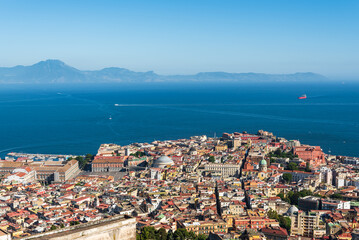 Aerial view of Naples bay and downtown