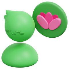 calm 3d render icon illustration