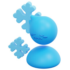 cold 3d render icon illustration