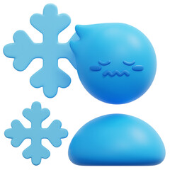 cold 3d render icon illustration