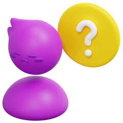 confused 3d render icon illustration