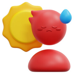 hot 3d render icon illustration