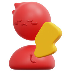 in pain 3d render icon illustration