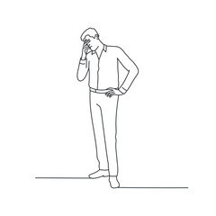 Businessman thinks, doubts.