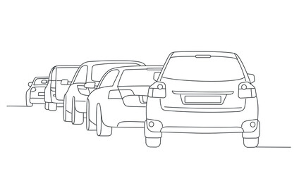 Obraz premium Rush hour traffic jam on freeway.