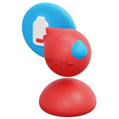 tired 3d render icon illustration