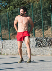 rope jumping: male workout 