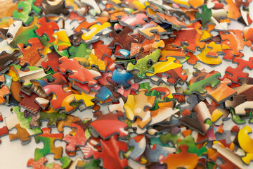 Background of colorful puzzle pieces