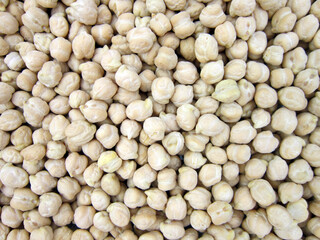    dried chickpea as background. Closeup uncooked chickpea top view Vegan healthy nutrition                       