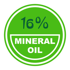 16% percentage mineral oil 