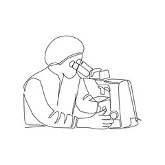 Vector illustration of a doctor drawn in line art style