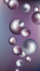 Metal balls are flying around. Cover design, creative background