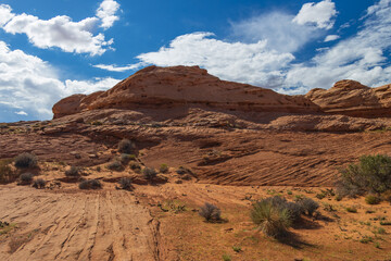 Rock formations viewed from the Beehive trail in Page, Arizona