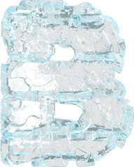 Symbol made of ice 3d. letter b