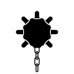 naval bomb or marine mine underwater, icon on a white background.