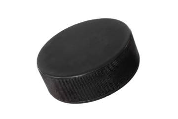 Hockey puck isolated on white.