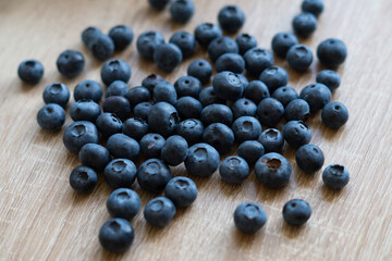 Blueberry isolated on wooden background