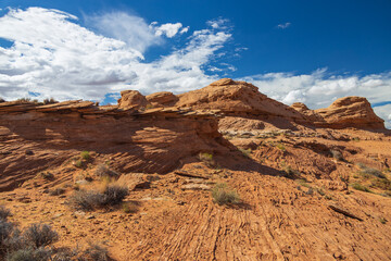 Rock formations viewed from the Beehive trail in Page, Arizona