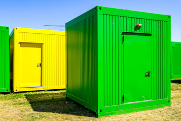 modern mobile container at a construction site