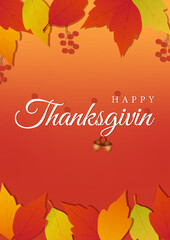 Thanksgiving day banner background. Celebration quotation for card.vector illustration.Autumn season