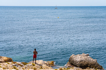 Fototapeta na wymiar Cityscape from Tabarca Island (Alicante, Spain)