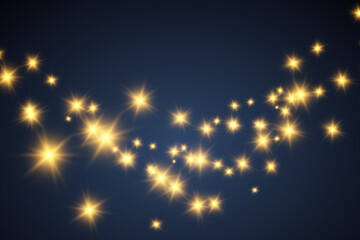 Fototapeta premium Brilliant gold dust vector shine. Glittering shiny ornaments for background. Vector illustration. 