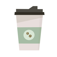 Take away green coffee cup vector illustration.