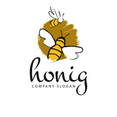 Honig Bienen, Logo, Etikett, Label, Buch